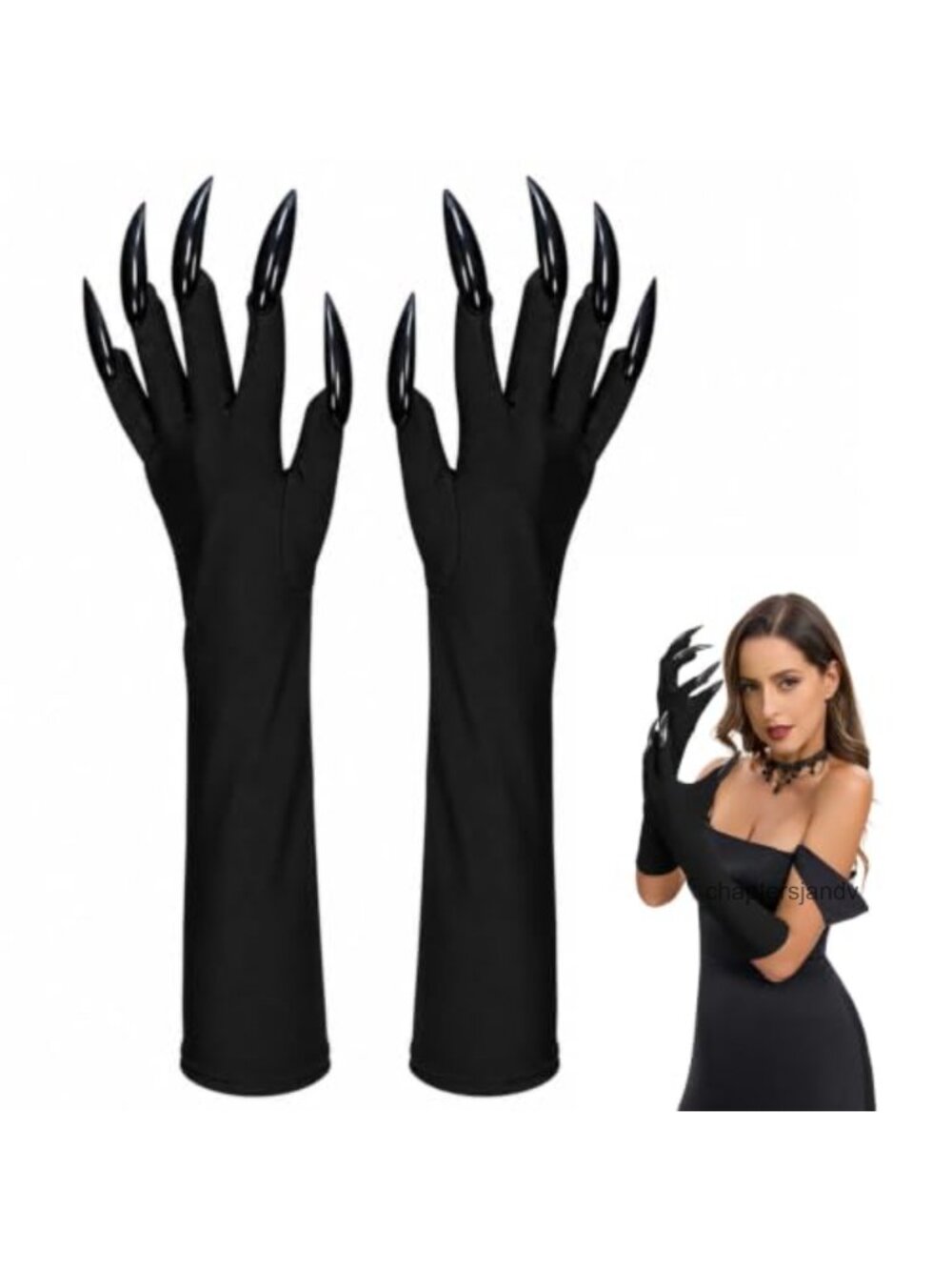 Long Witch Claw Gloves Polyester 17.7 in Halloween Cosplay Costume